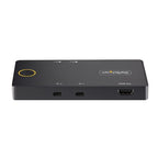 StarTech.com 2-Port USB-C KVM Switch, Single-4K 60Hz HDMI Monitor, Dual-100W Power Delivery Pass-through Ports, Bus Powered, USB Type-C/USB4/Thunderbolt 3/4 Compatible - Small Form Factor
