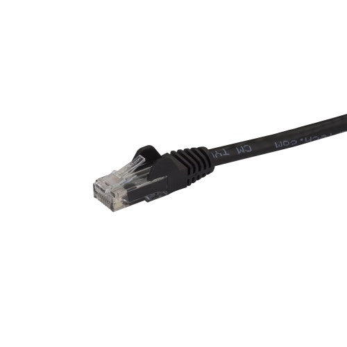 StarTech.com 15ft CAT6 Ethernet Cable - Black CAT 6 Gigabit Ethernet Wire -250MHz 100W PoE RJ45 UTP Network/Patch Cord Snagless w/Strain Relief Individually Tested