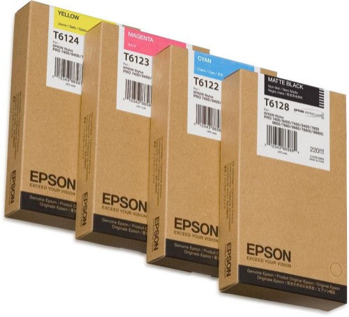 Epson C13T61280N/T6128 Ink cartridge black matt 220ml for Epson Stylus Pro 7400/7450/7800/7880
