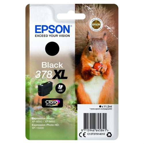 Epson C13T37914010/378XL Ink cartridge black high-capacity, 500 pages 11,2ml for Epson XP 15000/8000