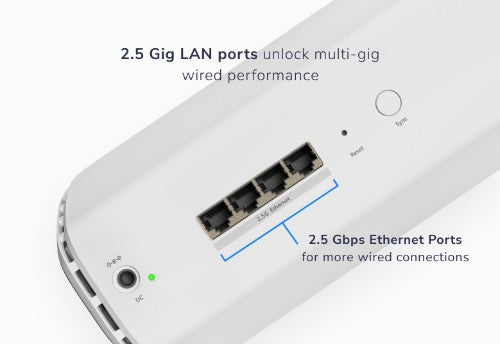 NETGEAR Orbi 870 Tri-band (2.4 GHz / 5 GHz / 6 GHz) Wi-Fi 7 (802.11be) White 4 Internal