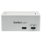 StarTech.com USB 3.0 SATA Hard Drive Docking Station SSD / HDD with integrated Fast Charge USB Hub and UASP For SATA 6 Gbps - White