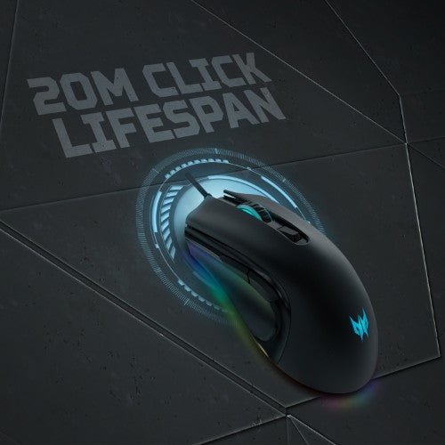 Acer Predator Cestus 333 Gaming Mouse, PMW410, USB2.0, Black, Up to 16000 DPI, Wired, 6 buttons