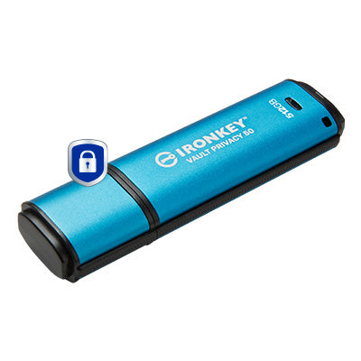 Kingston Technology IronKey 512GB Vault Privacy 50 AES-256 Encrypted, FIPS 197