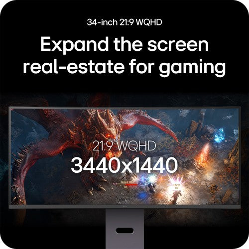 LG UltraGear™ G6 34G600A-B - 34-inch 160Hz WQHD Curved Gaming Monitor | 34-inch WQHD display / AMD FreeSync™ Premium