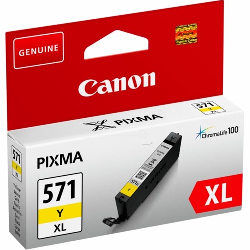 Canon 0334C001/CLI-571YXL Ink cartridge yellow high-capacity, 680 pages ISO/IEC 24711 336 Photos 11ml for Canon Pixma MG 5750/7750