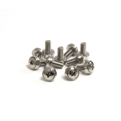 StarTech.com 50-Pack M6 12mm Screws, Mounting Screws for 19" or 10" Server Racks, Cabinets and Enclosures, Silver - TAA