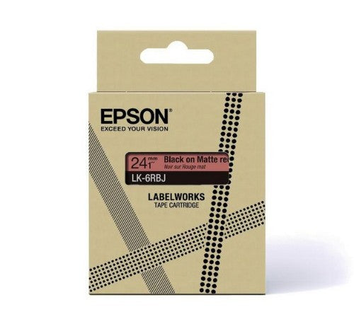 Epson C53S672072/LK-5RBJ DirectLabel-etikettes black on red matt 18mm x 8m for Epson LabelWorks LW-C 410/610