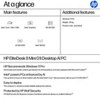 HP EliteDesk 8 Mini G1i AI Intel Core Ultra 7 265 32 GB DDR5-SDRAM 512 GB SSD Windows 11 Pro Mini PC AI PC Black