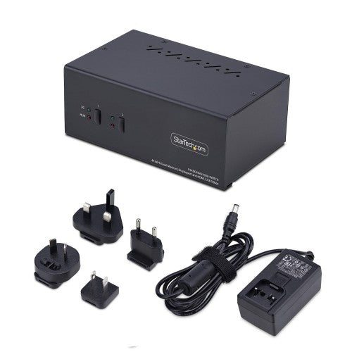 StarTech.com 2-Port Dual-Monitor DisplayPort and HDMI KVM Switch, 4K 60Hz, 1x HDMI & 1x DP Monitor, 2-Port USB 5Gbps Hub, 2x USB HID Ports, TAA Compliant