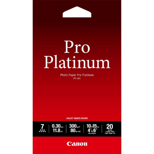 Canon PT-101 Pro Platinum Photo Paper 4x6" - 20 Sheets