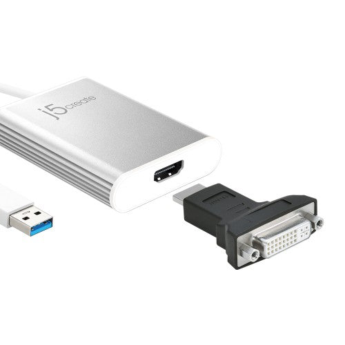 j5create JUA354 USB™ 3.0 to 4K HDM™ Display Adapter, Silver