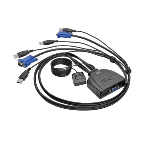 Tripp Lite B032-VU2 2-Port USB/VGA Cable KVM Switch with Cables and USB Peripheral Sharing
