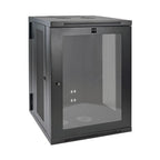 Tripp Lite SRW18USG SmartRack 18U Low-Profile Switch-Depth Wall-Mount Half-Height Rack Enclosure, Clear Acrylic Window, Hinged Back