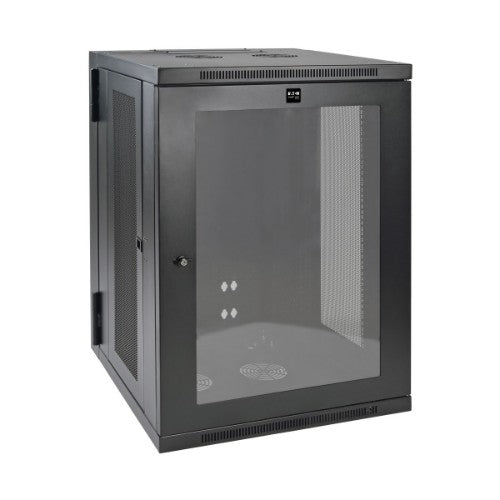 Tripp Lite SRW18USG SmartRack 18U Low-Profile Switch-Depth Wall-Mount Half-Height Rack Enclosure, Clear Acrylic Window, Hinged Back