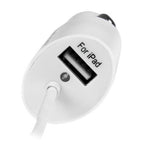 StarTech.com Dual-Port Car Charger - USB with Built-in Lightning Cable - White