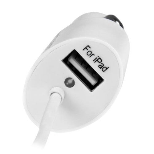 StarTech.com Dual-Port Car Charger - USB with Built-in Lightning Cable - White