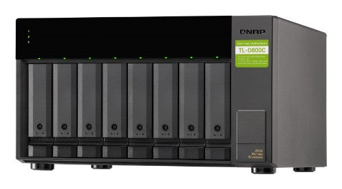 QNAP TL-D800C storage drive enclosure HDD/SSD enclosure Black, Grey 2.5/3.5"