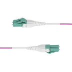 StarTech.com 1m (3ft) LC to LC (UPC) OM4 Multimode Fiber Optic Cable, Erika Violet, 50/125µm, 40G/100G, LOMMF/VCSEL, Uniboot Fiber Jumper Cord, OFNR Riser Rated