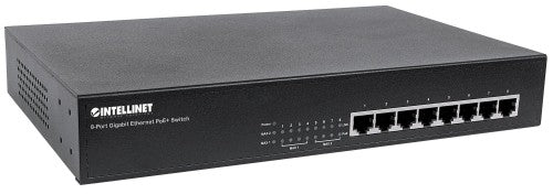 Intellinet 8-Port Gigabit Ethernet PoE+ Switch, 8 x PoE ports, IEEE 802.3at/af Power-over-Ethernet (PoE+/PoE), Endspan, Desktop (UK power cord)