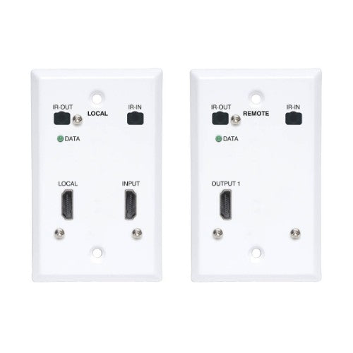 Tripp Lite B127A-1A1-FHFH HDMI over Cat6 Extender Kit, Wallplate, 4K 60Hz, 4:4:4, IR, PoC, HDR, HDCP 2.2, 230 ft., TAA