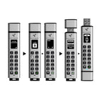 DataLocker Sentry K350 64 GB Encrypted USB Drive, FIPS 140-3 L3, AES 256-bit, MIL-STD-810G, Display with Keypad, USB A Connector compatible with 3.2 Gen 1 & USB 2.0