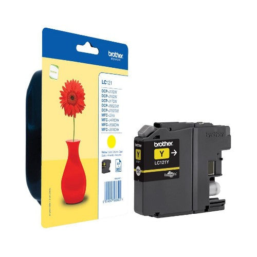 Brother LC-121YBP Ink cartridge yellow Blister, 300 pages for Brother DCP-J 132/MFC-J 285