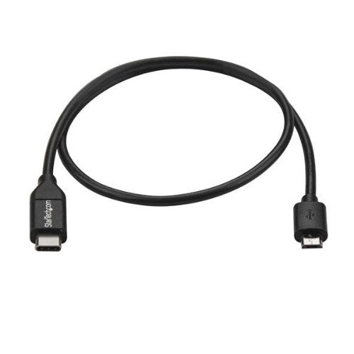 StarTech.com 1.6ft (50cm) USB-C to Micro USB-B Cable, Data Cord, USB 2.0, USB C to Micro-B Data Transfer Cable