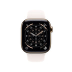 Apple Watch Series 11 GPS + Cellular 46mm Gold Titanium Case with Light Blush Sport Band - S/M