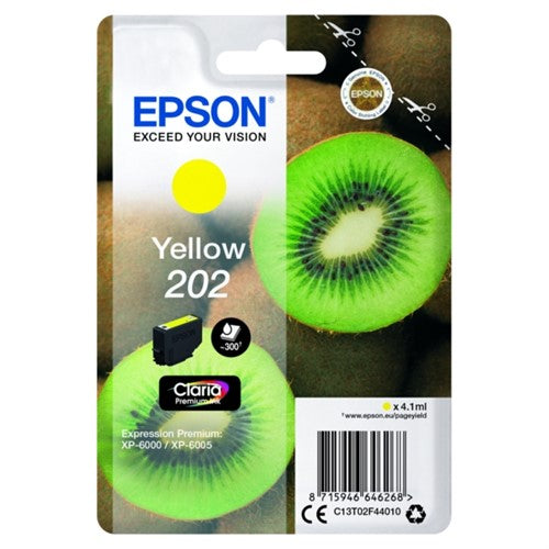 Epson C13T02F44010/202 Ink cartridge yellow, 300 pages 4,1ml for Epson XP 6000