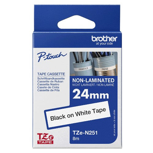 Brother TZE-N251 DirectLabel black on white 24mm x 8m for Brother P-Touch TZ 3.5-24mm/HSE/36mm/6-24mm/6-36mm