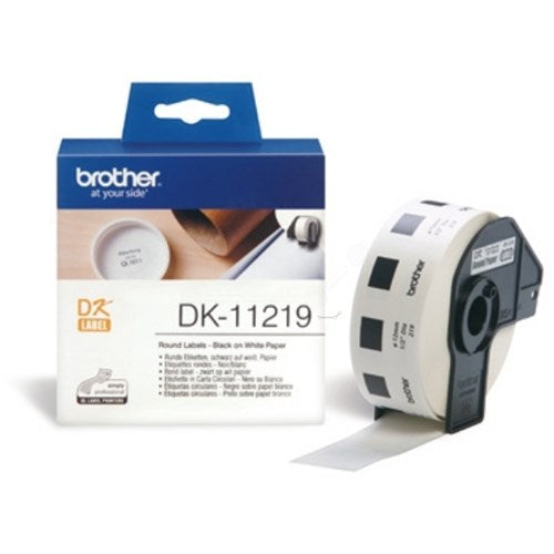 Brother DK-11219 DirectLabel Etikettes round 12mm 1200 for Brother P-Touch QL/700/800/QL 12-102mm/QL 12-103.6mm