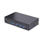 StarTech.com 4-Port DisplayPort KVM Switch, 8K 60Hz / 4K 144Hz, Single Display, DP 1.4, 2x USB 3.0 Ports, 4x USB 2.0 HID Ports, Push-Button & Hotkey Switching, TAA Compliant - OS Independent, Metal Housing