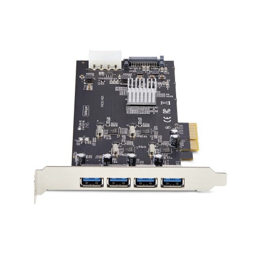 StarTech.com 4-Port USB PCIe Card, USB 3.2 5Gbps, PCI Express Expansion Card with 4x Independent USB Controllers, 4x USB-A Ports, Windows/Linux