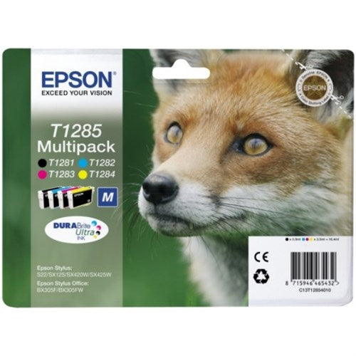 Epson C13T12854012/T1285 Ink cartridge multi pack Bk,C,M,Y 5,9 ml + 3x3,5 ml Pack=4 for Epson Stylus S 22/SX 235 W/SX 420/SX 430 W