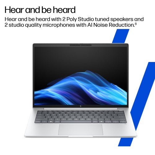 HP EliteBook 8 G1i Next Gen AI PC Wolf Pro Security Edition Copilot+ PC Intel Core Ultra 7 256V Laptop 35.6 cm (14") WUXGA 16 GB LPDDR5x-SDRAM 512 GB SSD Wi-Fi 7 (802.11be) Windows 11 Pro Silver