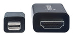 Manhattan Mini DisplayPort 1.1 to HDMI Cable, 1080p@60Hz, 1.8m, Male to Male, Black, Not Bi-Directional, Three Year Warranty
