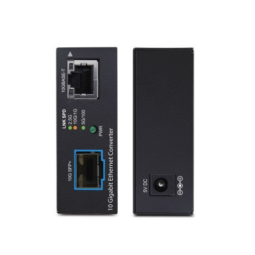 StarTech.com 10GbE Multi-Gigabit Open SFP+ Fiber Media Converter, 10G/5G/2.5G/1G/100M, Copper to 10GBASE-X SFP+, Single-Mode, Multi-Mode, 16K Jumbo Frames, TAA