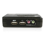 StarTech.com 2 Port Black USB KVM Switch Kit with Audio and Cables