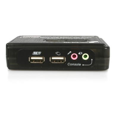 StarTech.com 2 Port Black USB KVM Switch Kit with Audio and Cables