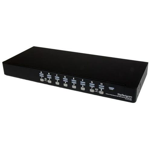 StarTech.com 16 Port 1U Rackmount USB KVM Switch Kit with OSD and Cables - TAA