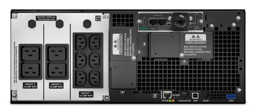 APC Smart-UPS On-Line, 6kVA/6kW, Rackmount 4U, 230V, 6x C13+4x C19 IEC outlets, Network Card+SmartSlot, Extended runtime, W/ rail kit, Marine