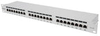 Intellinet Patch Panel, Cat6a, FTP, 24-Port, 1U, Shielded, 90° Top-Entry Punch Down Blocks, Grey