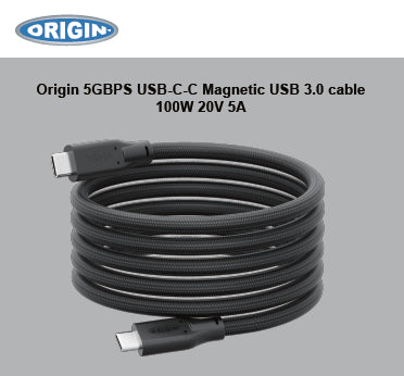 Origin Storage USB-C-C Magnetic cable 3.0 5Gbps 100W 20V 5A