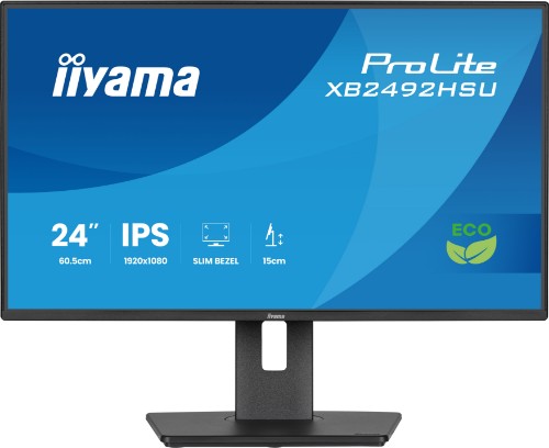 iiyama ProLite 24” IPS Full HD panel with 4-side slim bezel, B energy class and height adjustable stand