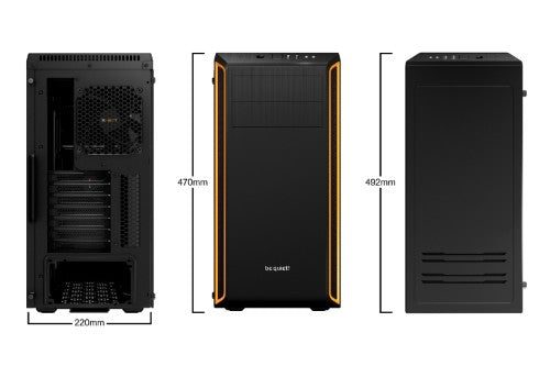 be quiet! Pure Base 600 Window Midi Tower Black, Orange