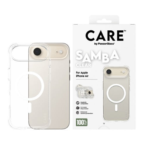 PanzerGlass CARE by ® Fashionable Case Samba Transparent w. White MagSafe iPhone Air