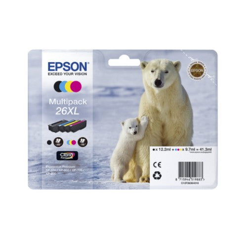 Epson C13T26014012/26 Ink cartridge black, 220 pages 6,2ml for Epson XP 600