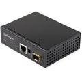 StarTech.com Industrial Fiber to Ethernet Media Converter - 10/100/1000 Mbps SFP to RJ45/Cat6 - Singlemode/Multimode Optical Fiber to Copper Gigabit Network - 12-56V DC - IP-30/ -40 to +75C - TAA