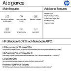 HP EliteBook 8 G1i Intel Core Ultra 5 225U Laptop 33.8 cm (13.3") WUXGA 32 GB LPDDR5x-SDRAM 512 GB SSD Wi-Fi 7 (802.11be) Windows 11 Pro AI PC Silver